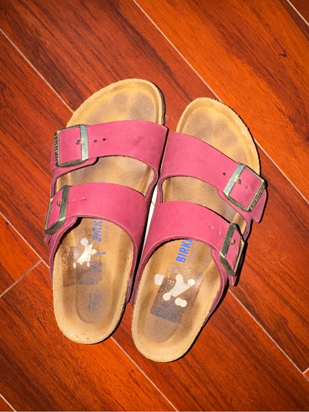 Birkenstock Kids Double Strap Sandals in Raspberry Pink